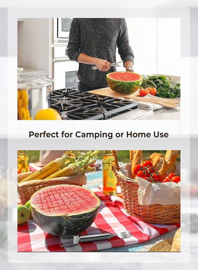 Riviox Watermelon Slicer & Fork Combo - Stainless Steel 2-in-1 Tool for Cutting, Carving, and Serving Fresh Fruit at Home, Parties, and Campsites - Image 4